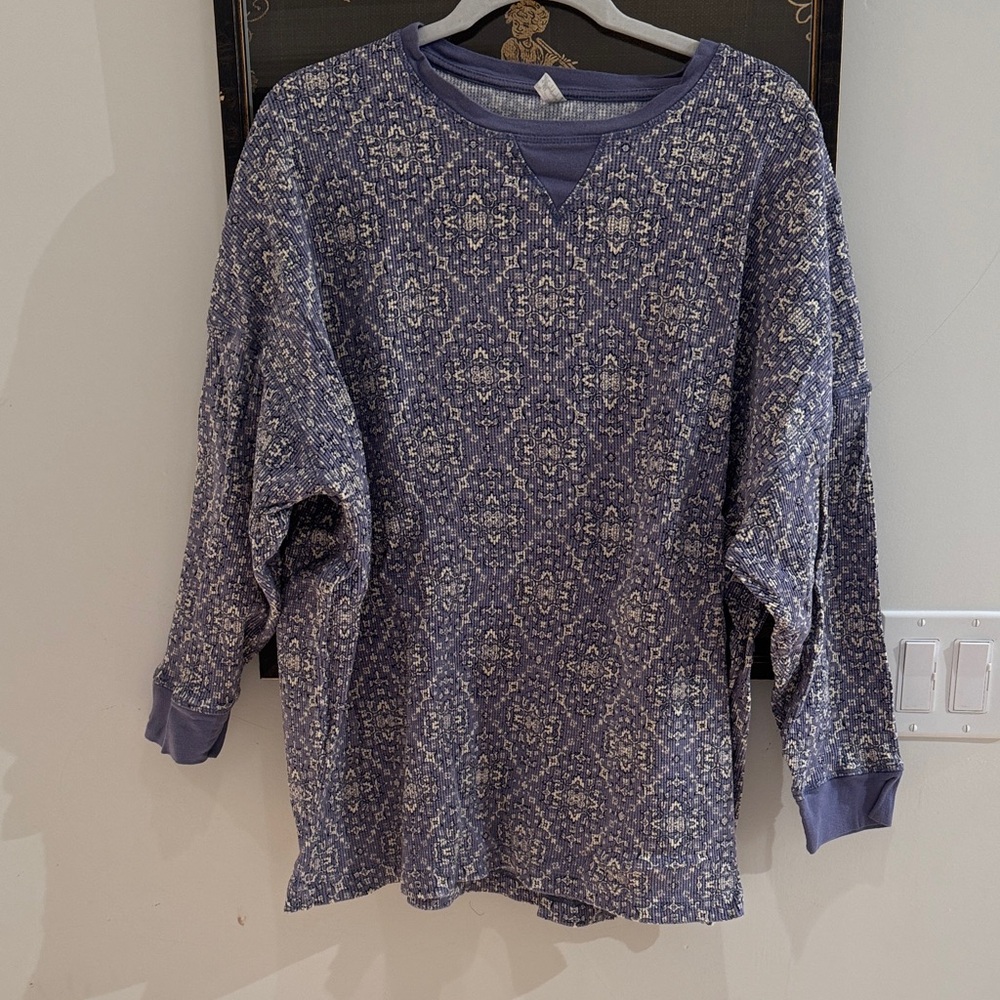 Women's Purple Patterned Pajama Top